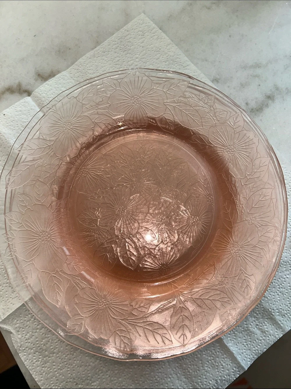 Macbeth-Evans Pink Depression Glass Dogwood Plate Vintage Antique